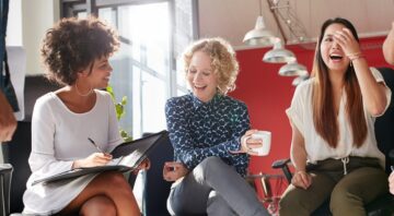 Group of young business professionals having a meeting