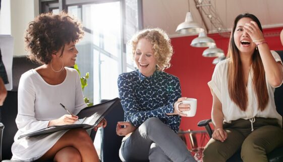 Group of young business professionals having a meeting