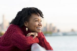 Woman thinking outdoor Woman thinking outdoor