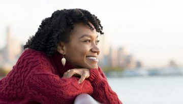 Woman thinking outdoor