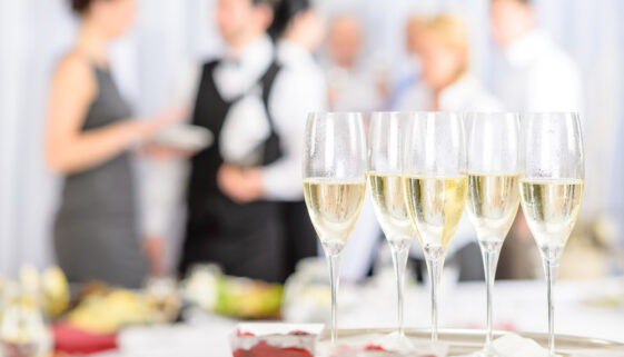 Aperitif champagne for meeting participants