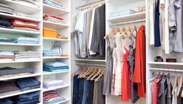 Light-Up-the-Tidy-Closet-Organization-Ideas-with-White-Shelves-and-Clothes-Hanger-inside-Small-Area
