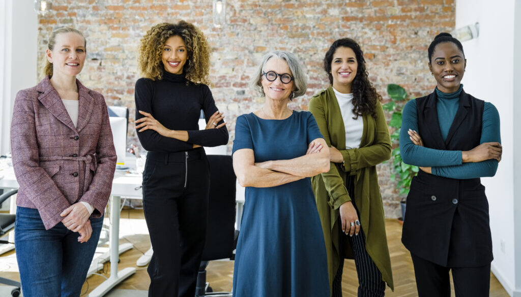 Portrait of successful female business team in office