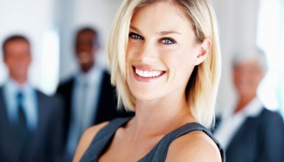 hip blonde careerist