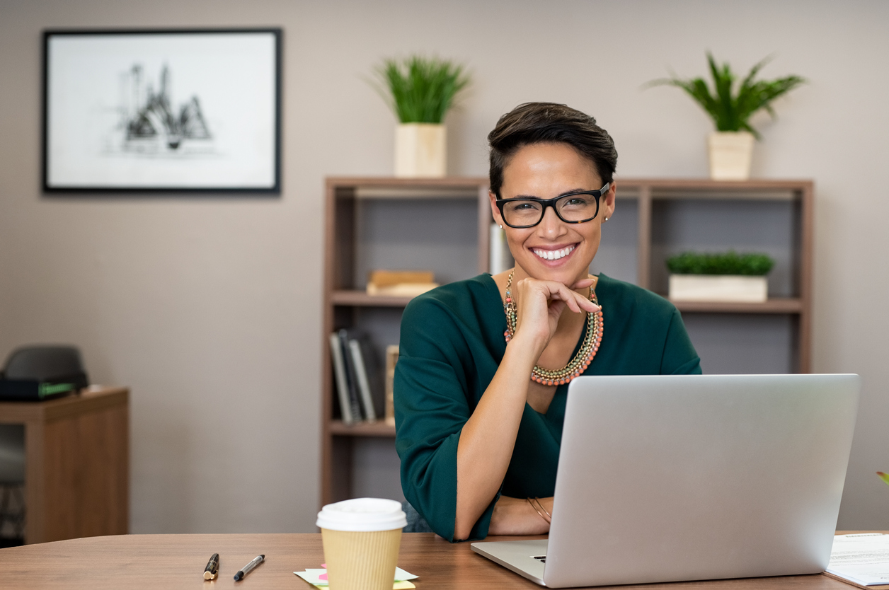 Successful business woman smiling