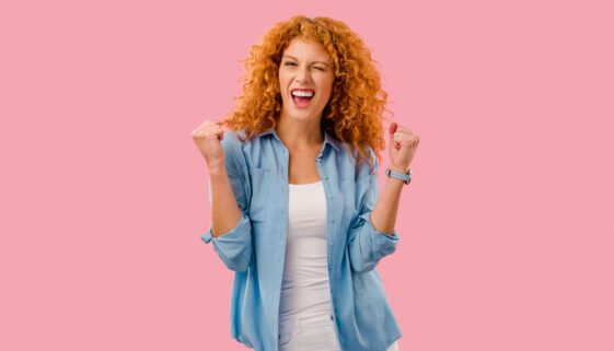 woman celebrating