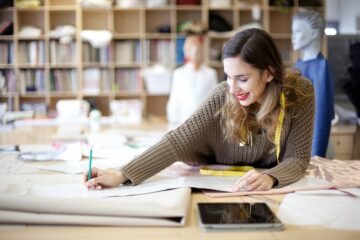 woman happy working